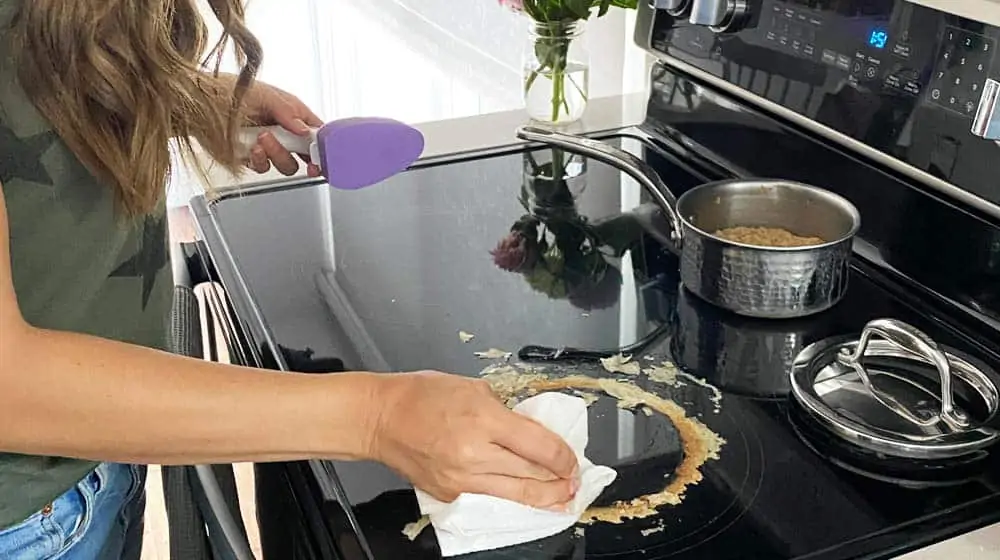 cleaning a glass cooktop